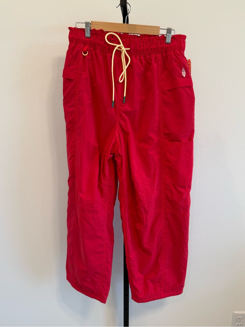 NWT Free People Movement In the Wild Fleece Lined Red Pants Boho Gorpcore Athlet